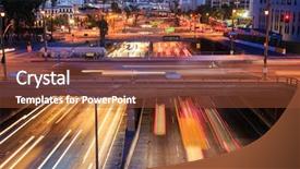  Presentation with rush hour - Slide deck featuring energy bus - heavy traffic in los angeles background and a red colored foreground