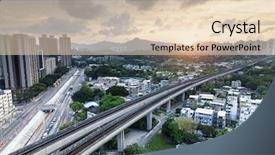  Presentation with urban train - Audience pleasing slide set consisting of energy bus - long ping hong kong urban backdrop and a lemonade colored foreground