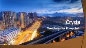  Presentation with urban train - PPT theme consisting of energy bus - long ping hong kong urban background and a ocean colored foreground