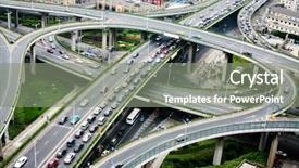  Presentation with road bus - Presentation consisting of energy bus - road junction at hangzhou background and a gray colored foreground