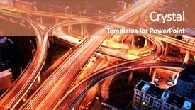  Presentation with road bus - Presentation theme with energy bus - road junction at hangzhou background and a coral colored foreground