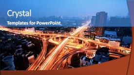  Presentation with road bus - Presentation theme consisting of energy bus - road junction at hangzhou background and a teal colored foreground