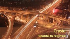  Presentation with road bus - PPT theme with energy bus - road junction at night background and a tawny brown colored foreground