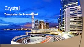  Presentation with hong kong city day - Colorful slide set enhanced with energy bus - traffic in modern city backdrop and a cobalt blue colored foreground