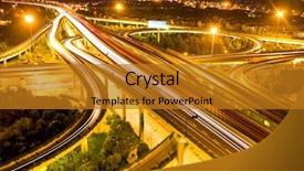  Presentation with ecology traffic - Theme having energy bus - traffic on junction in city background and a gold colored foreground