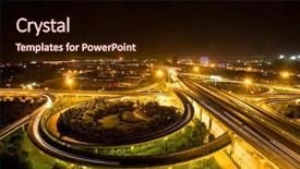  Presentation with traffic - Audience pleasing PPT layouts consisting of energy bus - traffic on junction in city backdrop and a wine colored foreground