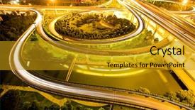  Presentation with traffic - Slide deck featuring energy bus - traffic on junction in city background and a gold colored foreground