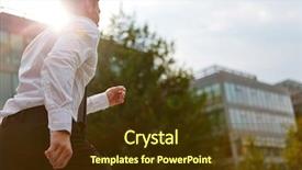  Presentation with running - Slides featuring energy company - active business man running background and a tawny brown colored foreground
