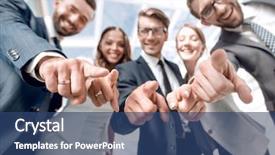  Presentation with team - Audience pleasing PPT layouts consisting of energy company - close up smiling business team backdrop and a ocean colored foreground