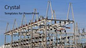  Presentation with industrial power - Amazing presentation theme having energy company - industrial power facility backdrop and a  colored foreground