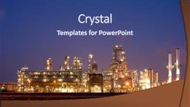  Presentation with refinery - Beautiful slides featuring energy company - refinery at night backdrop and a ocean colored foreground