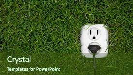  Presentation with outlet - PPT theme having energy concept outlet in grass background and a tawny brown colored foreground