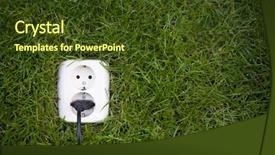  Presentation with renewable energy atmospheric pollution concept - Beautiful PPT theme featuring energy concept outllet in grass backdrop and a tawny brown colored foreground