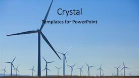  Presentation with energy conservation - Beautiful presentation theme featuring energy conservation white - wind farm in rolling foothills backdrop and a light blue colored foreground