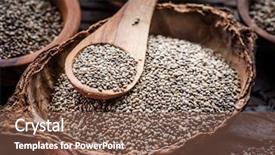  Presentation with seeds - Cool new PPT layouts with energy crops - chia seeds in organic dish backdrop and a violet colored foreground