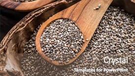  Presentation with seeds - Slide set having energy crops - chia seeds in organic dish background and a violet colored foreground