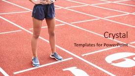  Presentation with crops - Colorful PPT layouts enhanced with energy crops - cropped image of young sportsgirl backdrop and a  colored foreground