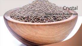  Presentation with seeds - Slide deck enhanced with energy crops - heap of chia seeds isolated background and a light gray colored foreground
