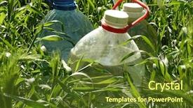  Presentation with filling water glass - Colorful presentation theme enhanced with energy drink cans - bottles filled up with artesian backdrop and a tawny brown colored foreground