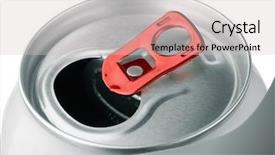  Presentation with energy drink - Slide deck featuring energy drink cans - close-up of open aluminum soda background and a lemonade colored foreground