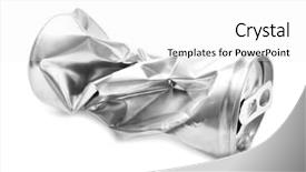  Presentation with energy drink - Theme featuring energy drink cans - crumpled empty can on white background and a white colored foreground