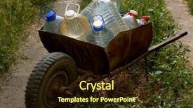  Presentation with energy drink - Cool new theme with energy drink cans - wheelbarrow full of plastic bottles backdrop and a wine colored foreground