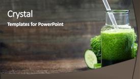  Presentation with energy drink - PPT theme with energy drink minnerals vitamins - fresh organic green smoothie background and a dark gray colored foreground