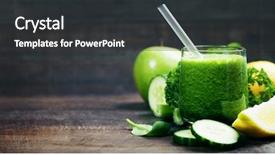  Presentation with green organic chemistry - Slide deck with energy drink minnerals vitamins - fresh organic green smoothie background and a dark gray colored foreground