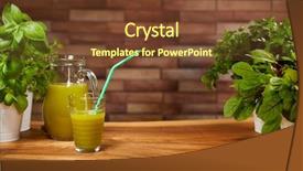  Presentation with green organic chemistry - Amazing theme having energy drink minnerals vitamins - fresh organic green smoothie backdrop and a tawny brown colored foreground