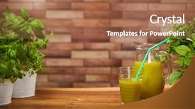  Presentation with green organic chemistry - Colorful PPT layouts enhanced with energy drink minnerals vitamins - fresh organic green smoothie backdrop and a coral colored foreground