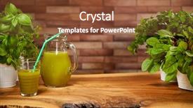  Presentation with energy drink - Slides having energy drink minnerals vitamins - fresh organic green smoothie background and a tawny brown colored foreground