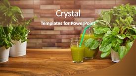  Presentation with smoothie - PPT layouts featuring energy drink minnerals vitamins - fresh organic green smoothie background and a  colored foreground