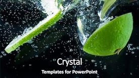  Presentation with fruit water - Slides enhanced with energy drink minnerals vitamins - fruit splashing in the water background and a  colored foreground