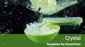  Presentation with fruit energy drink - PPT theme with retro pattern modern futuristic background and a seafoam green colored foreground