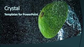  Presentation with fruit energy drink - PPT theme consisting of energy drink minnerals vitamins - fruit splashing in the water background and a wine colored foreground