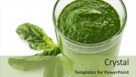  Presentation with green glass - Presentation consisting of energy drink minnerals vitamins - glass of green vegetable juice background and a  colored foreground