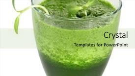  Presentation with fruit vegetable juice - Amazing presentation design having energy drink minnerals vitamins - glass of green vegetable juice backdrop and a  colored foreground