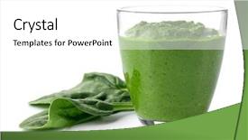  Presentation with blueberry juice - Audience pleasing slide set consisting of energy drink minnerals vitamins - glass of spinach juice isolated backdrop and a  colored foreground