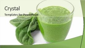  Presentation with juice nature detox cleanse - Presentation design enhanced with energy drink minnerals vitamins - glass of spinach juice isolated background and a  colored foreground