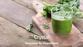  Presentation with juice - Slide deck consisting of energy drink minnerals vitamins - glass of spinach juice background and a  colored foreground