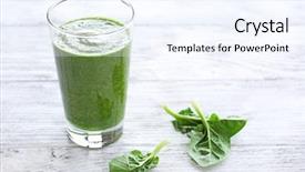  Presentation with aloe vera juice - Colorful PPT theme enhanced with energy drink minnerals vitamins - glass of spinach juice backdrop and a  colored foreground