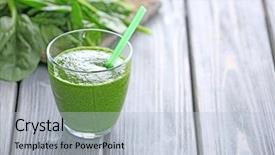 Presentation with juice nature detox cleanse - PPT layouts having energy drink minnerals vitamins - glass of spinach juice background and a  colored foreground