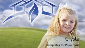  Presentation with energy efficiency - Presentation theme having energy efficiency awareness - adorable blue eyed girl playing background and a gold colored foreground