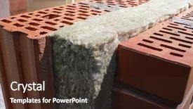  Presentation with energy efficiency - Cool new PPT theme with energy efficiency buildings - heat isolation material - stone backdrop and a wine colored foreground