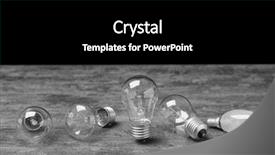  Presentation with lamps - PPT theme with energy efficiency bulb gray - different incandescent lamps on table background and a black colored foreground