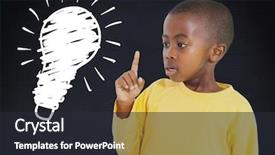  Presentation with blackboard - Cool new theme with energy efficiency bulb gray - digital composite of kid backdrop and a  colored foreground