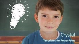  Presentation with blackboard - PPT layouts enhanced with energy efficiency bulb gray - digital composite of kid background and a  colored foreground