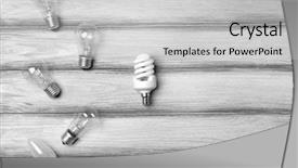  Presentation with lamps - Cool new presentation theme with energy efficiency bulb gray - fluorescent and incandescent lamps backdrop and a light gray colored foreground