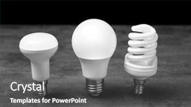  Presentation with lamps - Slides featuring energy efficiency bulb gray - led and fluorescent lamps background and a dark gray colored foreground