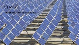  Presentation with photovoltaic - Beautiful presentation design featuring energy efficiency solar - photovoltaic panels for renewable electric backdrop and a teal colored foreground